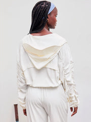Ruched Sleeve Uv-proof Zipper Jacket