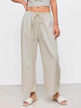 Drawstring Pull-On Linen Pant