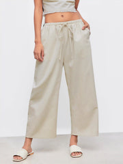 Drawstring Pull-On Linen Pant