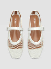 FAUX LEATHER MESH MARY JANE FLATS