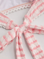 Scoop Neckline Striped Bracelet Cheeky Bikini Set Curve & Plus