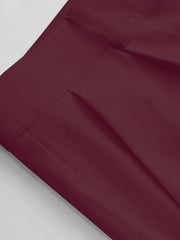 Petite Mid Rise Pleated Straight Leg Pants