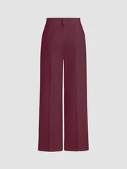 Petite Mid Rise Pleated Straight Leg Pants