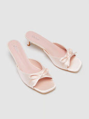 BOWKNOT SATIN HEELS