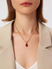 WATER DROP CHARM OPAL PENDENT NECKLACE