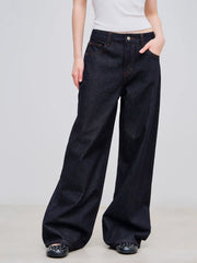 Cider Denim Mid Rise Pocket Wide Leg Jeans