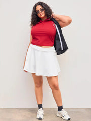 CIDERAIRY™ Collar Contrasting Binding Button Crop Top Curve & Plus