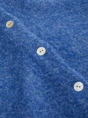 Wool-blend Round Neckline Solid Button Knitted Cardigan
