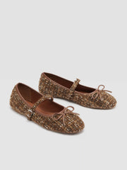 BOWKNOT TWEED MARY JANE FLATS
