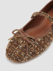 BOWKNOT TWEED MARY JANE FLATS