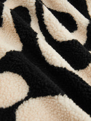 Fleece High Neck Geometric Puffer Vest
