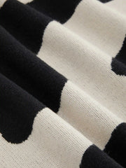 Knit High Neck Zebra Striped Mini Dress