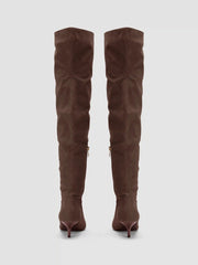 POINTED TOE STILETTO KNEE HIGH BOOTS