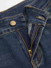 High Stretch Cider Denim Low Rise Solid Pocket Bootcut Jeans