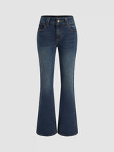 High Stretch Cider Denim Low Rise Solid Pocket Bootcut Jeans