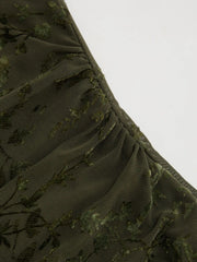 Mesh Cowl Neck Floral Ruched Maxi Dress Curve & Plus