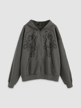 Figure Zipper Up Oversized Hoodie