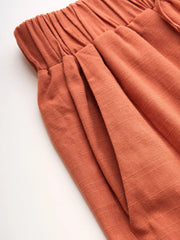 Floral Trim Pull-On Wide Leg Pant