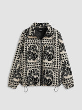 Printed Fleece Zip Front Jacket
