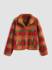 Plaid Teddy Fleece Jacket