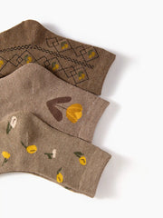 3 PAIRS FLOWER CREW SOCKS