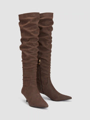 POINTED TOE STILETTO KNEE HIGH BOOTS
