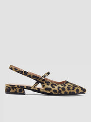 LEOPARD PRINT BUCKLE SLINGBACK FLATS
