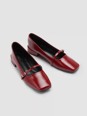 SQUARE TOE LOW HEEL MARY JANE SHOES