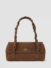 BRAIDED FAUX SUEDE SHOULDER BAG