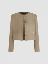 Round Neckline Knotted Crop Blazer