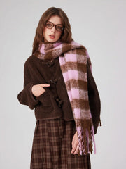 PLAID TASSEL SCARF