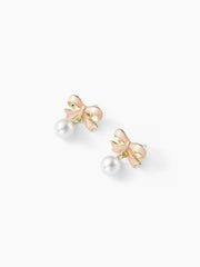 BOWKNOT FAUX PEARL DROP EARRINGS