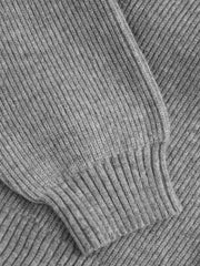 Knit Round Neckline Solid Tie Front Cardigan Curve & Plus