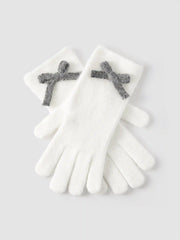 BOWKNOT KNITTED WOOL-BLEND GLOVES