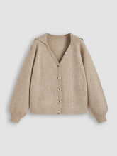 Knit Collar Oversized Long Sleeve Cardigan