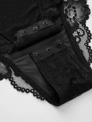 Lace Round Neckline See-through Bodysuit Curve & Plus