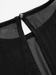 Lace Round Neckline See-through Bodysuit Curve & Plus