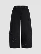 Denim Mid Rise Star Barrel-leg Jeans Curve & Plus