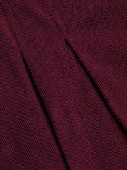Corduroy Mid Rise Pleated Mini Skirt