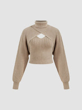 Knit High Neck Wrap Shrug & Cami Top