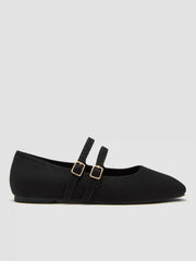 DOUBLE STRAP KNITTED MARY JANE FLATS