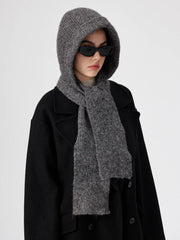 WOOL BEANIE HAT WITH SCARF