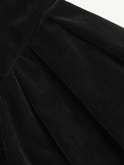 Velvet Boat Neck Bowknot Midi Dress Curve & Plus