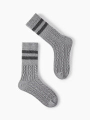 3 PAIRS STRIPED WOOL-BLEND CREW SOCKS