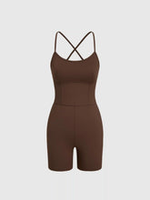 CIDERAIRYâ„¢ Fabric Scoop Neckline Mid Rise Solid Active Romper
