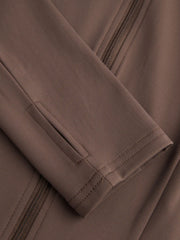 CIDERBUTTER™ Mandarin Collar Solid Zipper Active Jacket