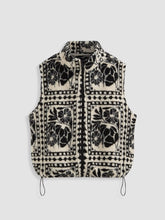 Fleece Floral Oversized Jacket Vest