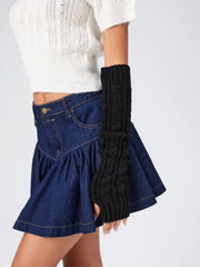 CABLE KNIT FINGERLESS GLOVES