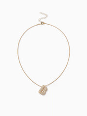 BUBBLE INITIAL LETTER RHINESTONE PENDANT NECKLACE