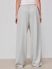 Petite Mid Rise Solid Drawstring Pocket Wide Leg Trousers